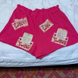 QUEEN OF SPARKLES Festive Pink High Waist Shorts